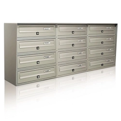 vendita online Casellario postale 12 posti orizzontale esterno - slim Cassette postali, bacheche e casellari Alubox